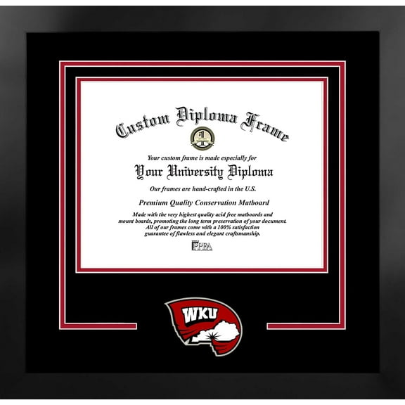 Western Kentucky University 14w x 11h Spirit Diploma Manhattan Black Frame with Bonus Campus Images Lithograph (value savings $59)