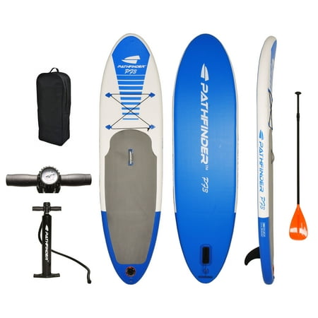 PathFinder Vilano Inflatable SUP Stand Up Paddle Board, Fin, Pump, Paddle & Carry (Best Inflatable Sup Review)