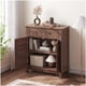 thumbnail image 3 of Estilo rural almacenamiento gabinete: 3 niveles adjustable estante con 7 gears, rustic kitchen y dining room organizer, multi-functional entrada gabinete, waterproof - brown, 3 of 6
