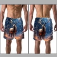 thumbnail image 3 of luoweisi Men's Beach Shorts Quick Dry Swim Trunks with Mesh Lining Christmas Elk L, 3 of 5