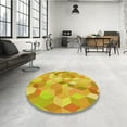 thumbnail image 4 of Ahgly Company Machine Washable Indoor Square Transitional Yellow Area Rugs, 6' Square, 4 of 7
