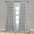 thumbnail image 5 of Ambesonne Geometric Curtains, Abstract Hexagons, Pair of 28"x63", Grey Pale Grey, 5 of 5