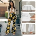 thumbnail image 6 of FKELYI Sunflower Daisy Hummingbird Print Yoga Pants Tummy Control Wide Leg Pants for Women Girls High Waisted Bootcut Pants Casual Bell Bottom Pants Sweatpants Activewear, 2XL, 6 of 7