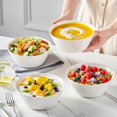 thumbnail image 6 of 35 Oz Soup  White Porcelain Set Of 4 Deep Bowl For Kitchen Large Ceramic Cereal Salad Ramen And Fruit Dishwasher &wave Safe Series Regular, 6 of 7