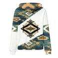thumbnail image 5 of Western Aztec Casual Hoodies for Women Geometric Print Pullover Vintage Ethnic Long Sleeve Loose Hooded Sweatshirt Tops, 5 of 5