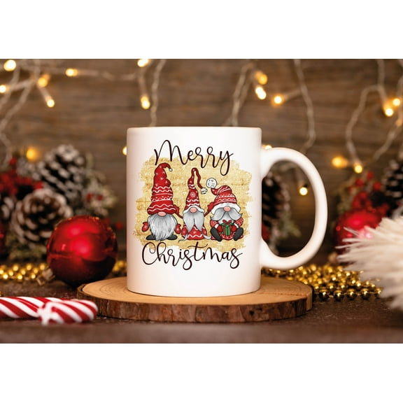 ChaChaCoo Merry christmas gnomes, Christmas Mug, Holiday Mug, Custom Coffee Mug, Choose Your Mug Color and Capacity, Ceramic Mug