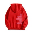 thumbnail image 5 of Oversized Hoodies for Women Casual Pullover Hooded Sweaters with Pockets Long Sleeve Graphic Sweatshirts Winter Loose Top (Red 2XL), 5 of 7