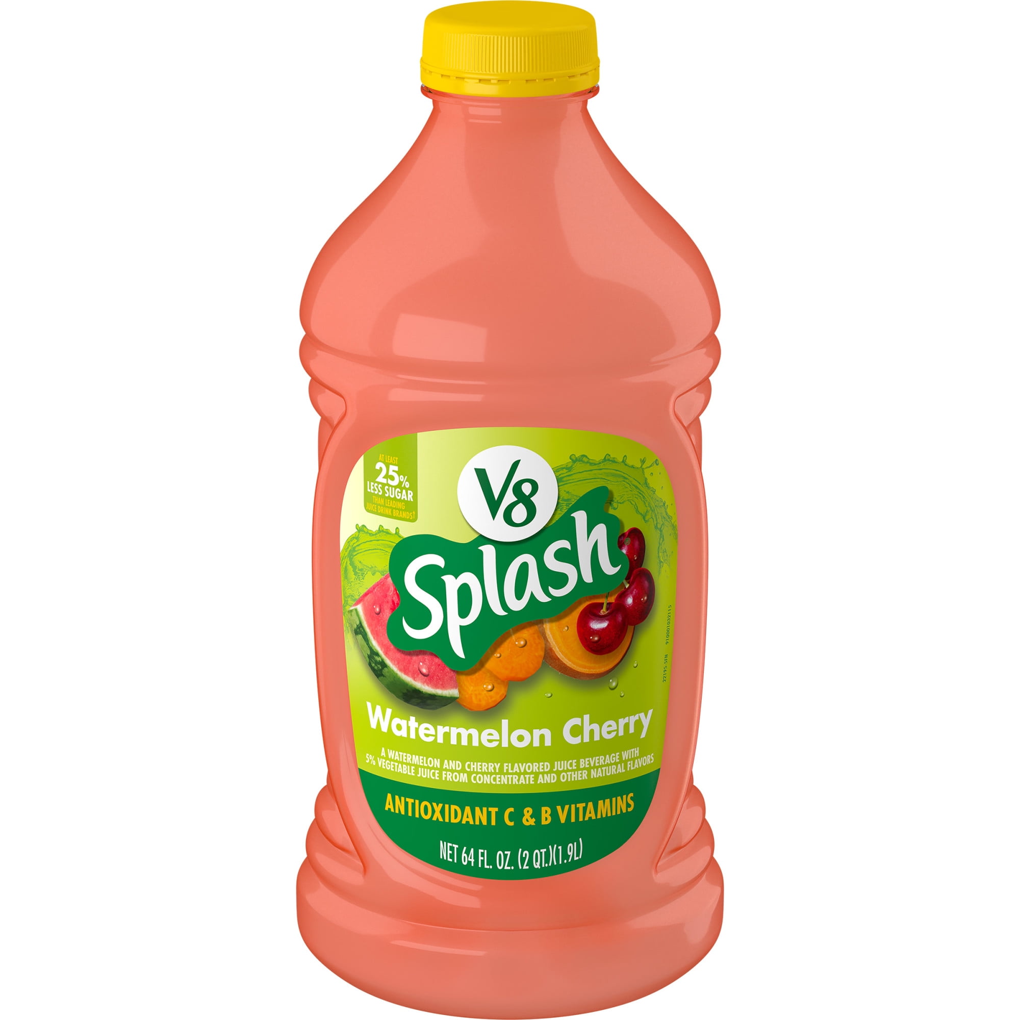 V8 Splash Watermelon Cherry Juice Beverage, 64 fl oz Bottle