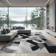 thumbnail image 2 of ODIKA 6'x9' Washable Area Rug Easy Care, Non-Shedding, Grey Abstract Brushstroke Interlocking Geometric Marbled Swirl for Queen Size Bedroom Under Bed Master Suite, 2 of 7