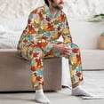 thumbnail image 7 of Salouo Fall Maple Leaves Print Button-Front Long Sleeve Pajama Set for Men, Soft 2Pjs Men's Long Sleeve Sleepwear-Medium, 7 of 7
