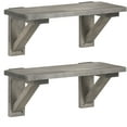 thumbnail image 6 of MyGift 2 Piece Rustic Gray Wood Wall-Mounted Shelves, 17 inch, 6 of 6