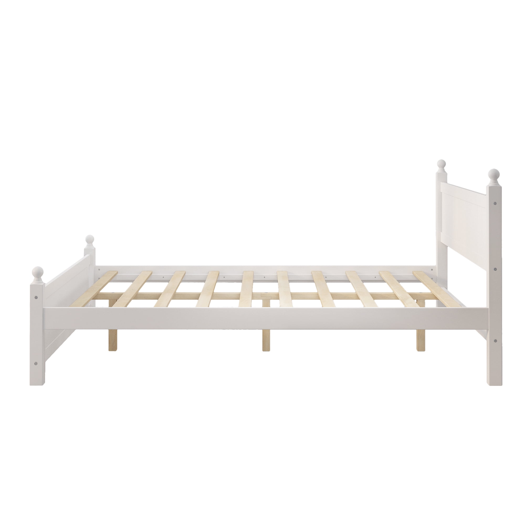 EUROCO Wood Platform Bed with Slat Support, Multiple Sizes (Queen)
