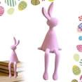 thumbnail image 4 of 1PCS Ceramic Rabbit Figurine Rabbit Statue Shelf Sitter Decor, Long-Eared Sitting Bunnies Sculpture for Home Bookshelf Mantel Elegant Art Decor for Birthday Gift, 4 of 9