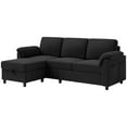 thumbnail image 5 of Sobaniilo 79.1" Sectional Sofa with Movable Storage Ottoman, L-Shaped Convertible Sofa Couch for Small Living Room, Black, 5 of 9