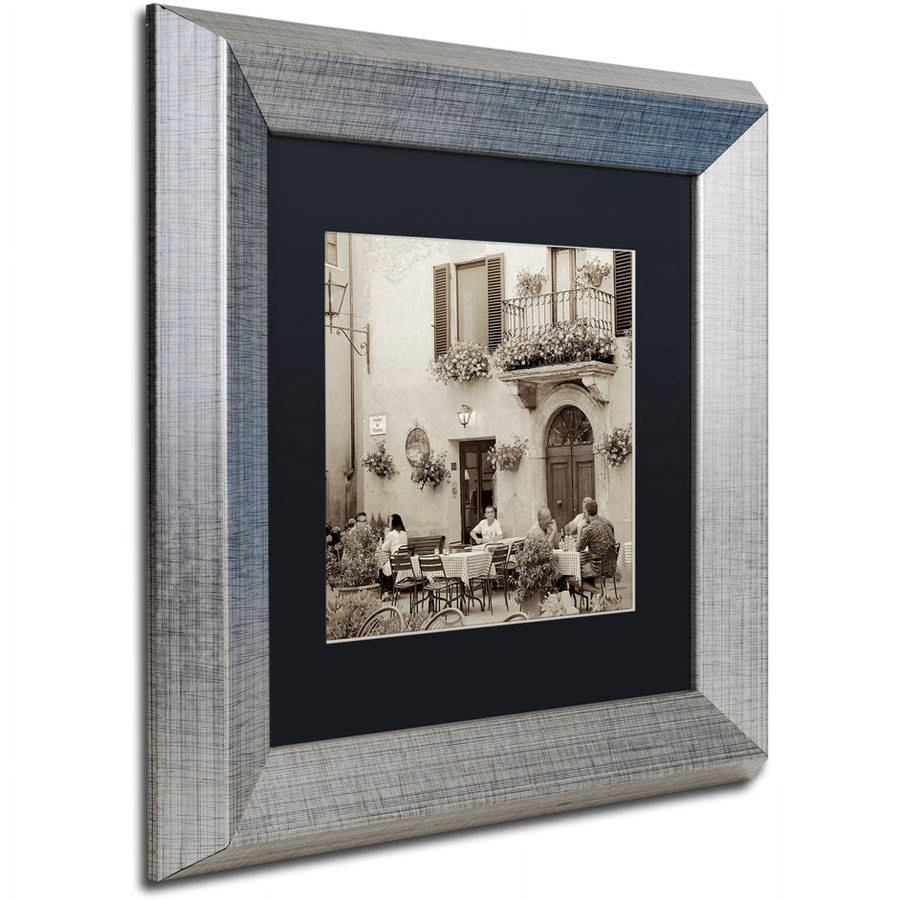 Trademark Fine Art "Tuscany Caffe VI" Canvas Art by Alan Blaustein, Black Matte, Silver Frame