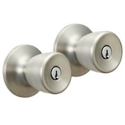 Hyper Tough Keyed Entry Tulip Style Doorknob, Stainless Steel Finish, Twin Pack