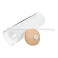 thumbnail image 6 of Masteelf White Glass Mug with Lid and Straw for Cold Drinks Iced Tea Cup Bamboo Sleeve, 6 of 10