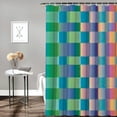 thumbnail image 2 of Chilfamy Retro Checkered Shower Curtain Colorful Geometric Modern Rainbow Minimalist Groovy Simple Bright Aesthetic Home Bathroom Decor Waterproof Fabric with Plastic White, 2 of 7