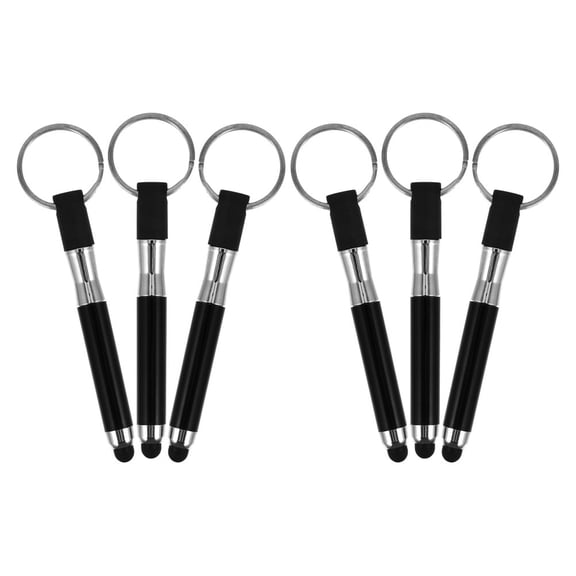 PBPBOX 6PCS Keychain Stylus Pen Alloy Black for On the Go Convenience with Tablets
