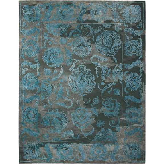 Nourison Home Opaline Area Rug, Charcoal/Blue, 3'9" x 5'9"