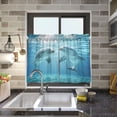 thumbnail image 5 of Ryvnso Dolphins Swim Half Curtains Sets Tier 2 Panels Short Curtain Rod Pocket 27"W x 36"L, 5 of 7