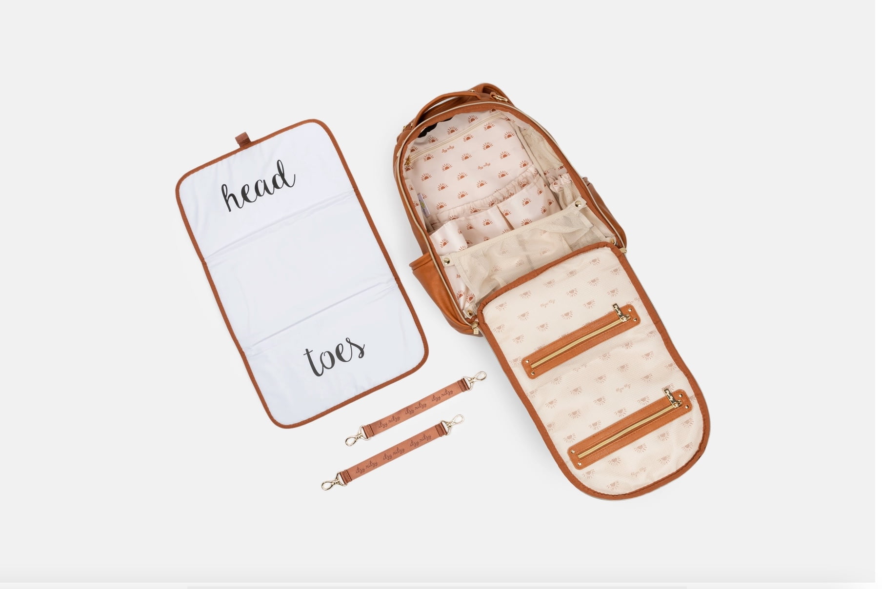 Itzy Ritzy Boss Plus Diaper Bag Backpack - Cognac