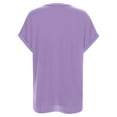 thumbnail image 4 of Women Tops Casual Basic T Shirts Loose Fit Crewneck Short Sleeve Summer Solid Color Tee Shirt Top Long Sleeve Plain Shirts for Women Women's Summer Shirts Womens Shirts Casual Medium Shirt Women, 4 of 5