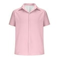 thumbnail image 5 of Nmnitkp Mens Short Sleeve Button Down Shirt Stretch Business Casual Dress Shirts Solid Summer Wedding Prom Tops L, 5 of 6