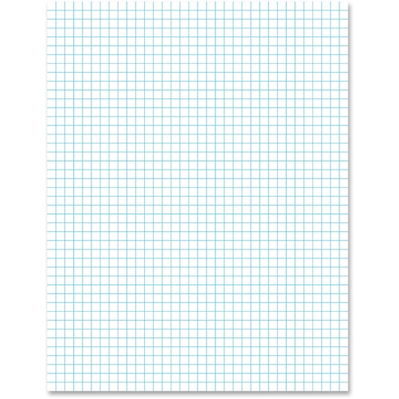 Ampad 20lb Quadrille Pad w/4 Squares/Inch, Ltr, White, 1 50-Sheet Pad