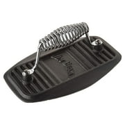 Jim Beam BBQ 9 Cast Iron Heavy Duty Meat Press, Black