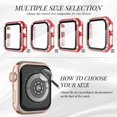 thumbnail image 3 of Recoppa Bling Rhinestone Case Protector w/ Tempered Glass Compatible with Apple Watch Case Protector 38m 40mm 41mm 42mm 44mm Series 6 7 8 9 3 4 5 SE 1 2 Full Cover Bumper for iWatch Women Girls, 3 of 9