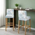thumbnail image 2 of Light Blue Teal Coastal Bar Stool Cover Set of 4, Summer Beach Coral Shell Ocean Stretch Bar Chair Cover, Removable Washable Pub Counter Stool Chair Slipcover for Kitchen Dining Room Pub Cafe, 2 of 9