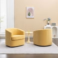 thumbnail image 3 of SEYNAR Modern Boucle Upholstered Swivel Accent Chair Set of 2,Round Barrel Single Armchair Sofa for Living Room,Club, 3 of 9