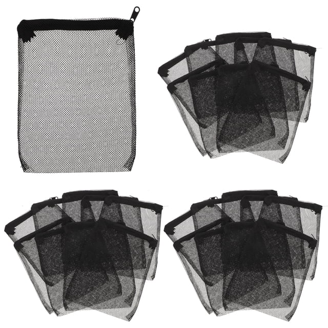 Miangastore 15pcs Aquarium Filter Media Bags: Polyester Mesh Bags With Zipper For Zeolite Rocks Ceramic Rings - Fish Tank Filtration Accessories