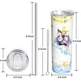 thumbnail image 2 of 20 Oz Funny Dog Print Skinny Insulated Stainless Steel Tumblers With Straw & Lid Metal Double Wall Vacuum Travel Coffee Mug Gift For Dog Lovers, 2 of 6
