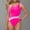 Pink, variant on Sakmal One Piece Women Bathing Suits Black Shapewear Tummy Control Swimwear Backless Graphic Swimsuits