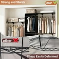 thumbnail image 6 of 96 Inch Hanging Closet System, 8 FT Closet Organizer System with Hanging Rod, Walk In Mounted Closet System, Built-In Clothes Garment Rack with 3 Shelving Towers(Can Be Cut To Fit), Black, 6 of 14