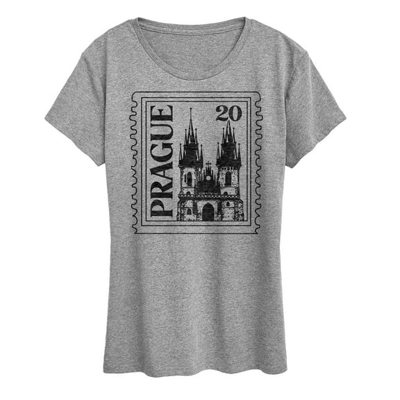 Instant Message - Prague Postage Stamp - Women's Short Sleeve Graphic T-Shirt