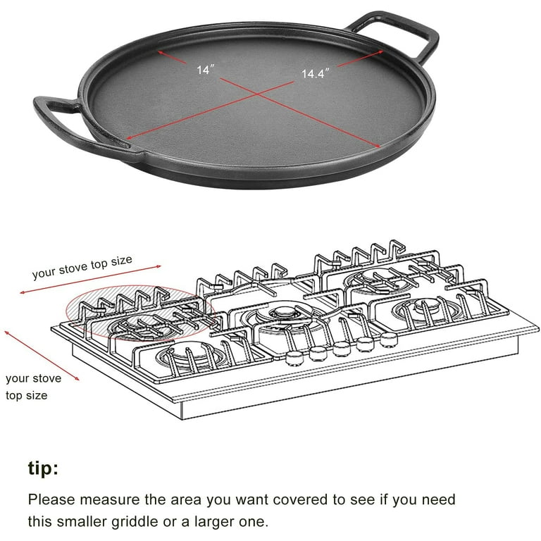 Hisencn 16 x 38 inch Flat Top Griddle for Camp Chef Three Burner Stove with  Oil Drip Port, Outdoor Stove Griddle Top for Gas Grills, Portable Propane