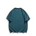 thumbnail image 3 of AHTJRT Men's Casual Short Sleeve Striped T Shirt Soft Relaxed Fit Trendy Stripe Pattern Versatile Any Occasion Blouse Green M, 3 of 3