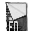 thumbnail image 2 of Fitness Soft Flannel Fleece Throw Blanket, Words Dont Stop Encouraging Keep Moving Brush Strokes, Cozy Plush for Indoor and Outdoor Use, 60" x 80", Charcoal Grey White, by Ambesonne, 2 of 5