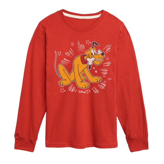 Disney - The Original Pluto - Youth Boys Long Sleeve Graphic T-Shirt
