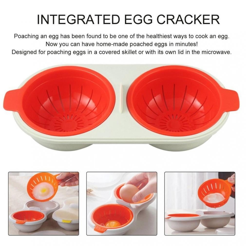 Microwave Oven 2 Egg Poacher Sandwich Poached Eggs 2Cup Covered Poached Cup Walmart Canada