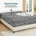 thumbnail image 2 of 1-Piece Fitted Sheet Zippered Closure for Twin-XL Size (39" x 80") , 400 Thread Count, 100% Egyptian Cotton, 15" Deep Pocket, Zebra Print Pattern, 2 of 6