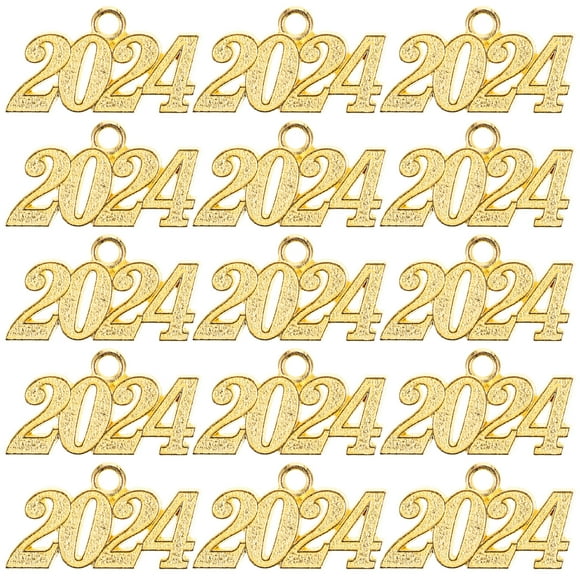 50pcs Charmas de joyería de bricolaje Pendientes 2024 Charmos de graduación para el collar de colaboras Tassel Keychain