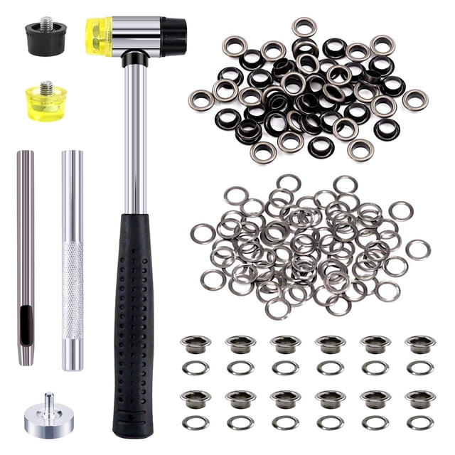 Kit de Ojales Swpeet 206 Juegos 6mm Negro Metálico