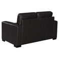 thumbnail image 3 of Benjara Bey 61 Inch Modern Loveseat, Trillium Cushions, Dark Brown Grain Leather, 3 of 5