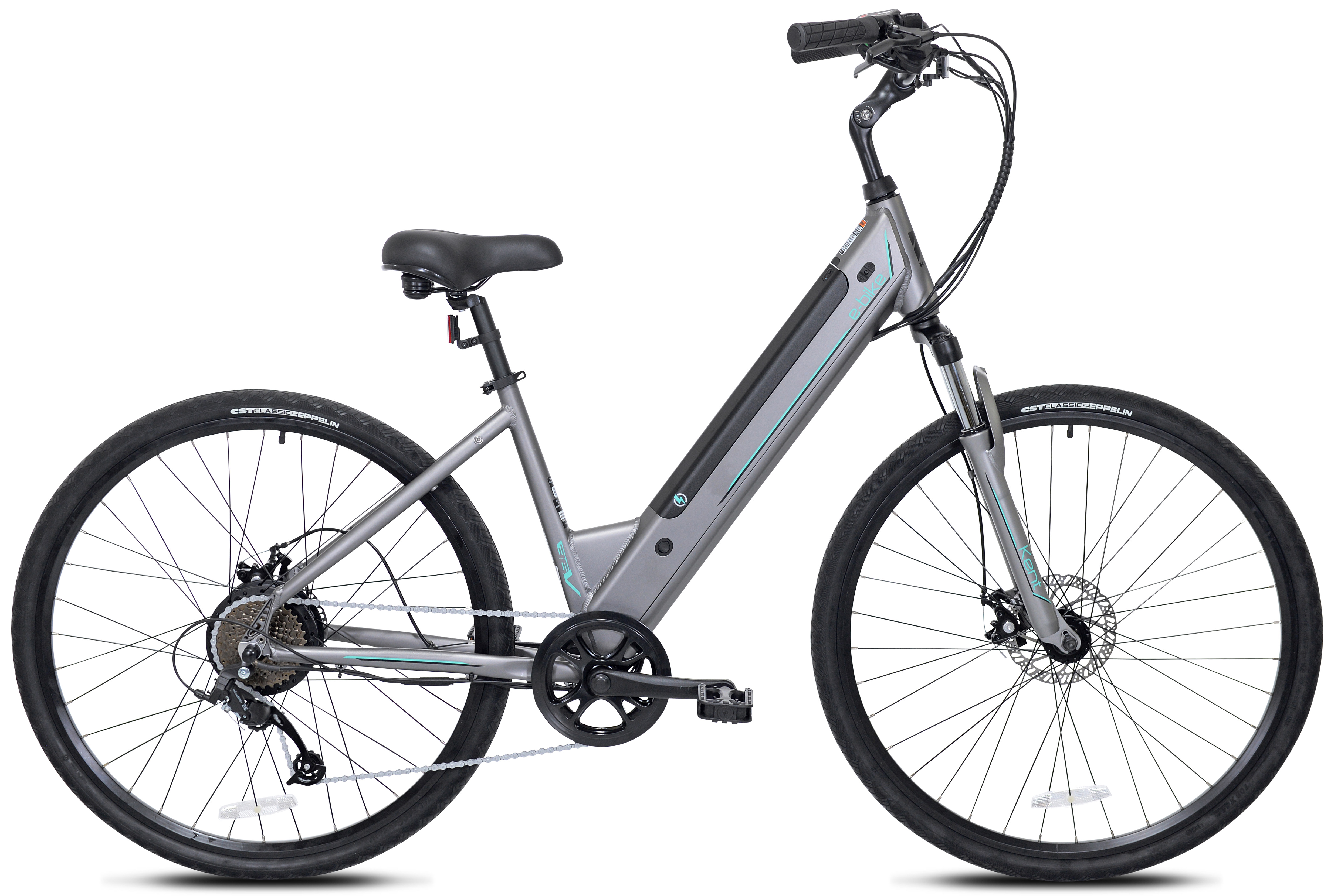 Kent Bicycles 700C 350W Adult Pedal Assist Step-Through Comfort Electric Bicycle, Gray - image 2 of 13