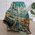 thumbnail image 2 of Vintage Car Route 66 Blanket, Classic Car and Scenic Highway Flannel Throw Blankets,Soft Warm Lightweight Cozy Plush Throws for Bed Sofa Office Home Decor Gifts for Men Travel Lovers 60"x50", 2 of 6