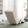 thumbnail image 3 of Linen Electric Massage Chaise Lounge, with Remote Control, Ergonomic Design, 5 Massage Modes, Relieves Shoulder, Back, Hip and Leg Fatigue, for Office, Living Room, Bedroom, Beige, 3 of 7